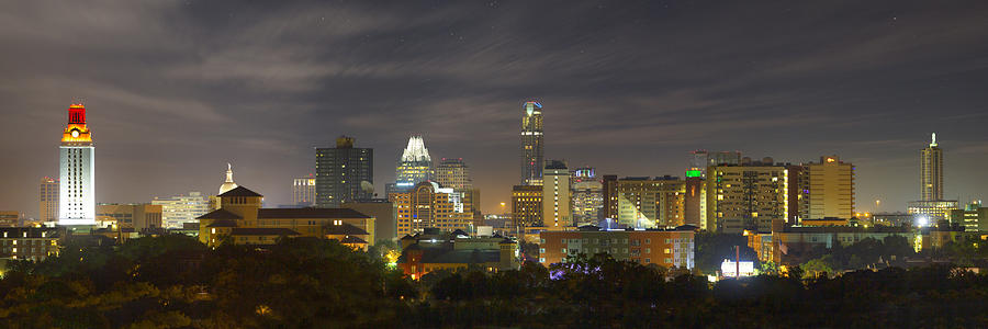 Austin Skyline Photograph - Panorama of the Austin Skyline on a September Morning by Rob Greebon
