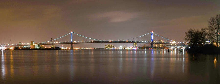 Panorama of the Benjamin Franklin Bridge - Philadelphia Photograph by Bill Cannon