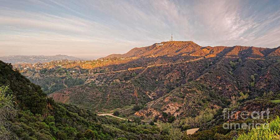 Panorama of the Hollywood Hills and Sign - Los Angeles California Photograph by Silvio Ligutti
