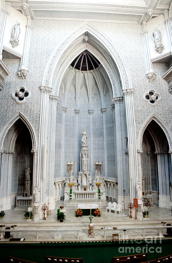 Panorama of the Main altar of St. John the Evangalist Roman Catholic Church Schenectady Photograph by Thomas Marchessault