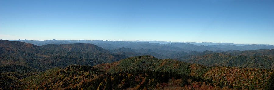 Panorama of the North Carolina Mountains in the Fall Photograph by Jill Lang