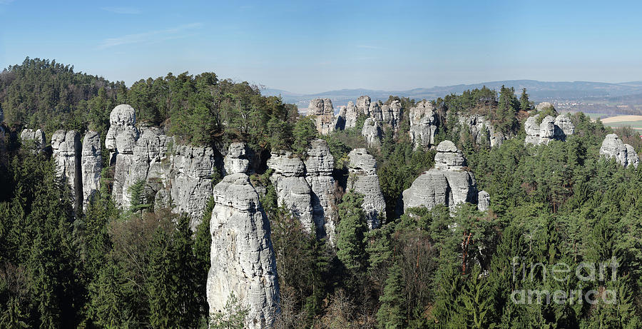 Panorama of the rock town in the Bohemian Paradise Photograph by Michal Boubin