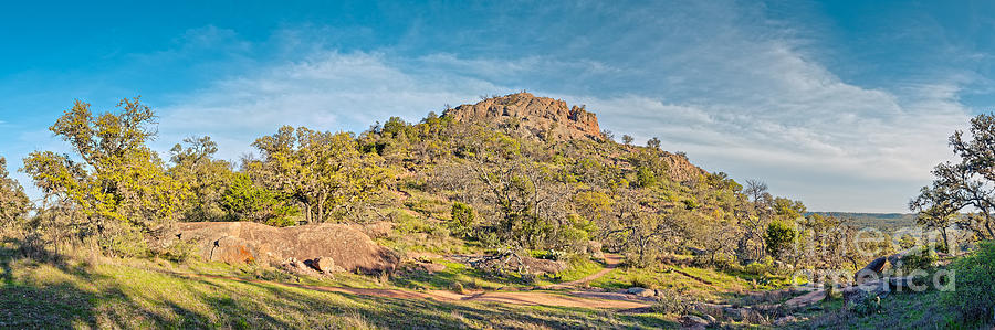 Panorama of Turkey Peak at Enchanted Rock State Natural Area - Texas Hill Country Photograph by Silvio Ligutti