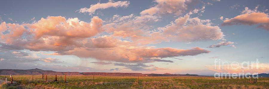 Panorama of Twilight Clouds Over Tetilla Peak Recreation Area - Cochiti Lake New Mexico Photograph by Silvio Ligutti