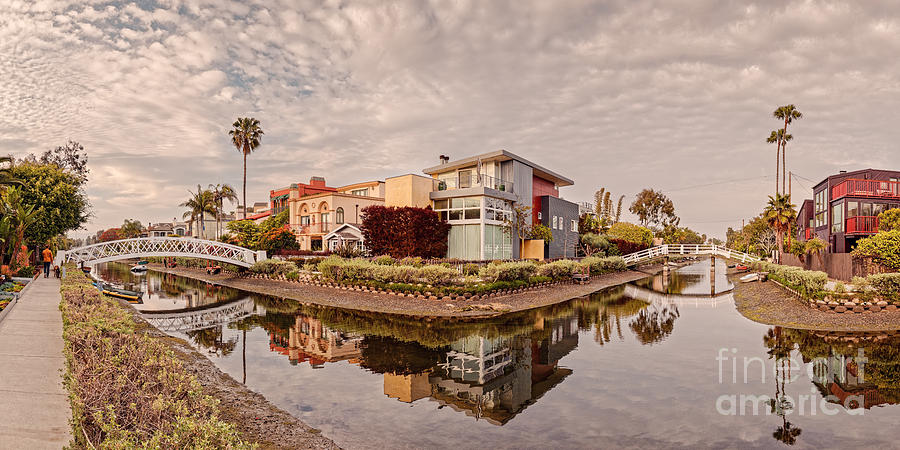 Panorama of Venice Beach Canals - Los Angeles California Photograph by Silvio Ligutti
