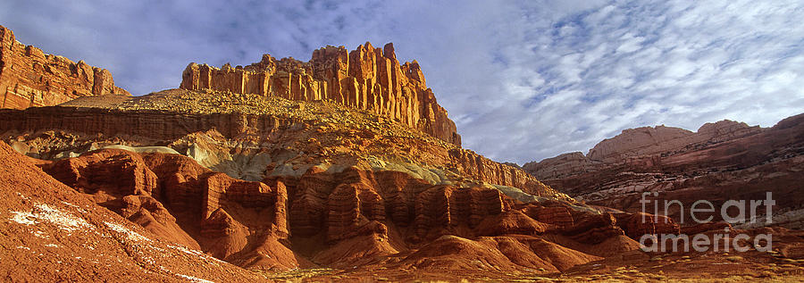Panorama The Castle on a Cloudy Morning Capitol Reef National Park Photograph by Dave Welling
