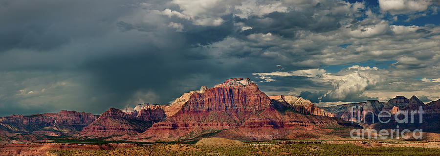 Panorama Thunderstorm Clouds over Zion NP Photograph by Dave Welling