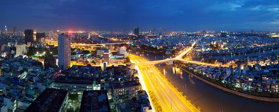 Panorama view of Ho Chi Minh city - Vietnam - Cau Chu Y Photograph by ...