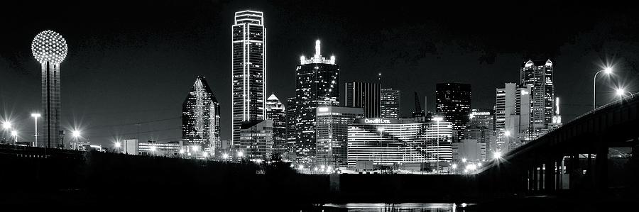 Panoramic Black Night in Dallas Photograph by Frozen in Time Fine Art Photography