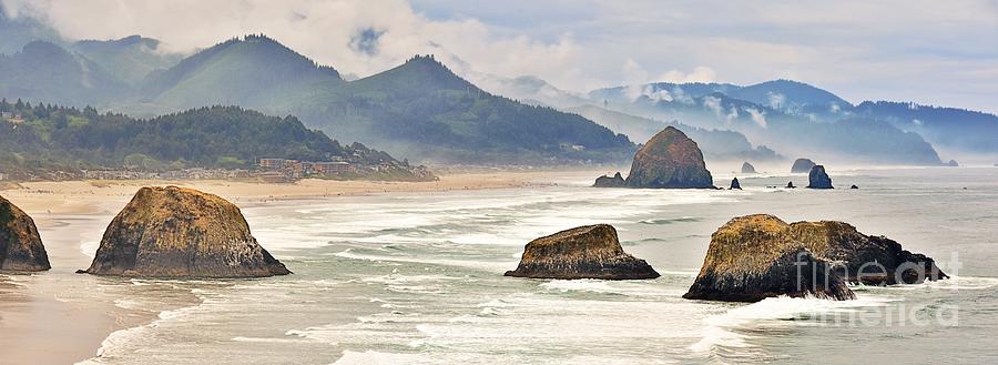 Panoramic Cannon Beach Photograph by Scott Cameron