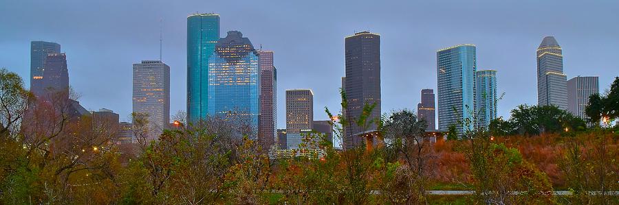 Panoramic Houston Evening Photograph by Frozen in Time Fine Art Photography
