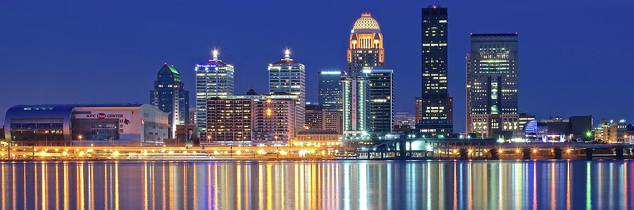 Panoramic Louisville Lights Photograph by Frozen in Time Fine Art Photography