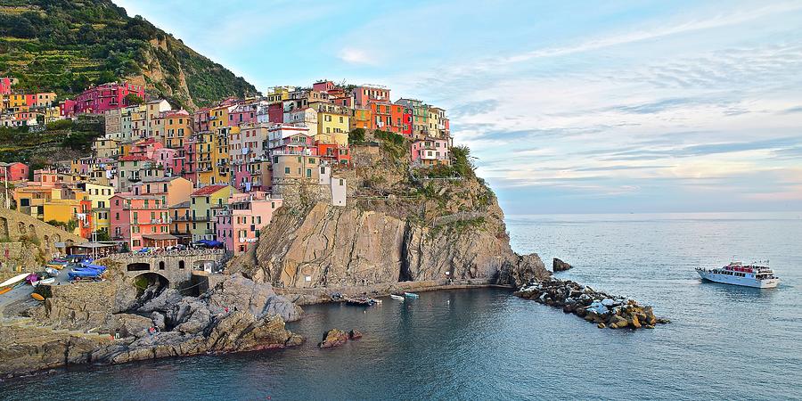 Panoramic Manarola Seascape Photograph by Frozen in Time Fine Art Photography