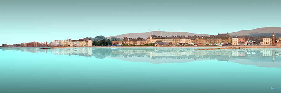 Panoramic Morecambe East Aqua Digital Art by Joe Tamassy