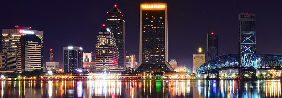 Panoramic Night in Jacksonville Photograph by Frozen in Time Fine Art Photography