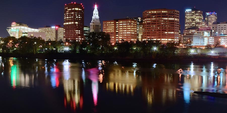 Panoramic Night View of Hartford Photograph by Frozen in Time Fine Art Photography
