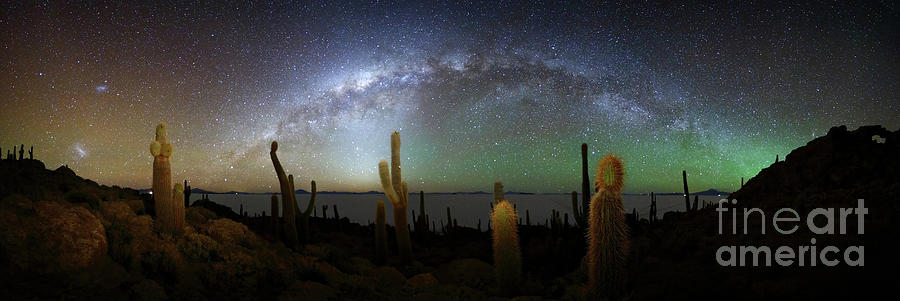 Panoramic of Milky Way and Incahuasi Island Photograph by James Brunker