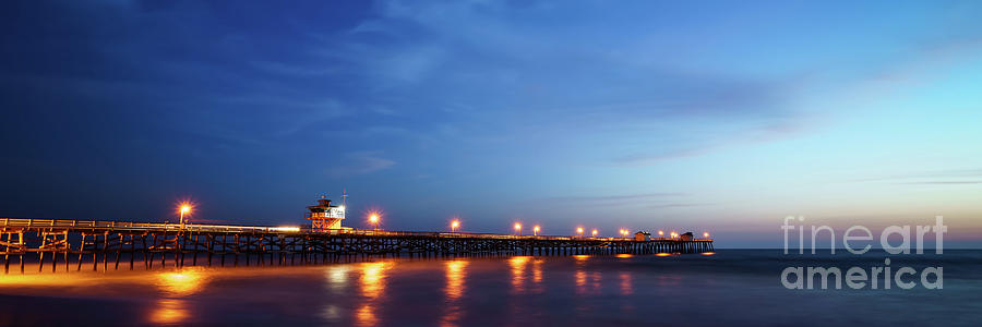Panoramic Photo of San Clemente Pier at Sunset Photograph by Paul Velgos
