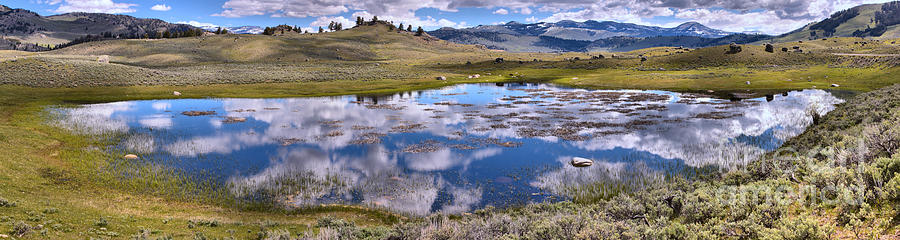 Panoramic Reflection In The Yellowstone Wetlands Photograph by Adam Jewell