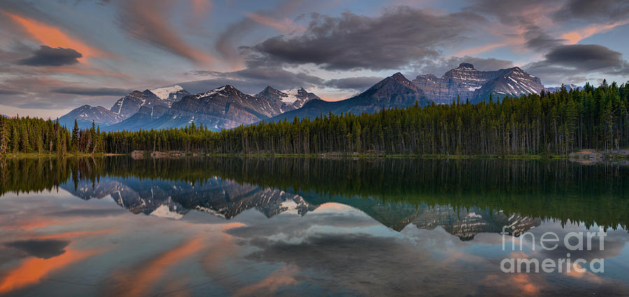 Panoramic Reflections In Herbert Lake Photograph by Adam Jewell