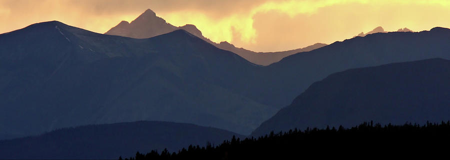 Panoramic Rocky Mountain View at Sunset Digital Art by Mark Duffy