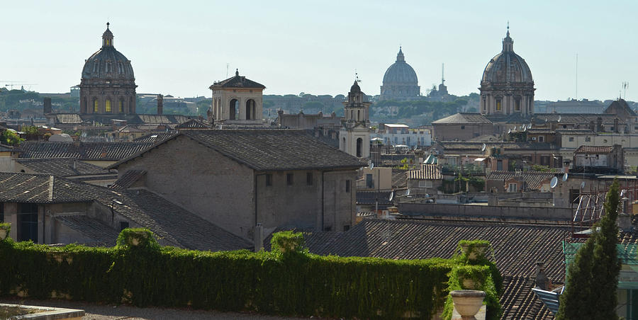 Panoramic Rome Skyline Domes from the back of Capitoline Hill Photograph by Shawn OBrien