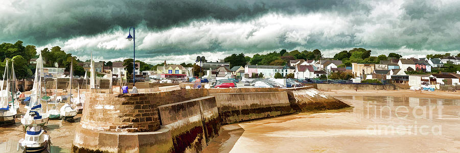 Boat Photograph - Panoramic Saundersfoot by Steve Purnell