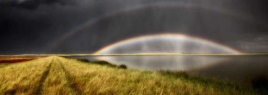 Panoramic Storm in the Marshes Digital Art by Mark Duffy