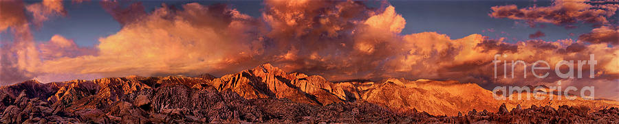 Panoramic Sunrise Clouds Alabama Hills Eastern Sierras California Photograph by Dave Welling