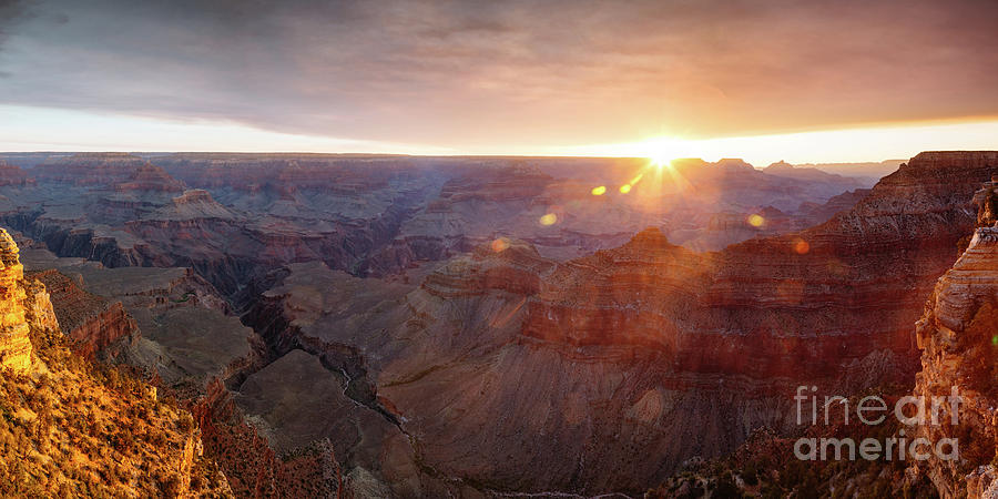 Grand Canyon National Park Photograph - Panoramic sunrise over Mather point, Grand Canyon, USA by Matteo Colombo
