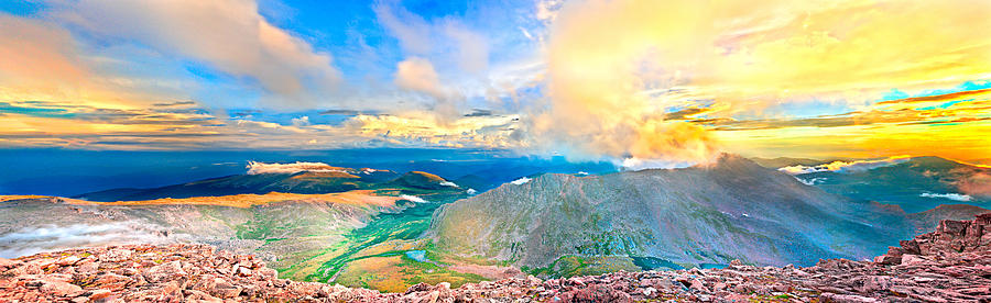 Panoramic Sunset On Mount Evans Photograph