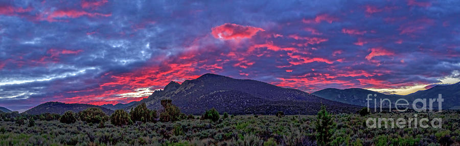 Panoramic Sunset Over Albion Mountains Photograph by Robert Bales