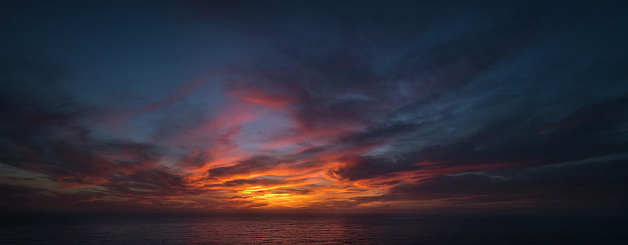 Panoramic Sunset OverTorrey Pines, San Diego Beach, California Photograph by Ryan Kelehar