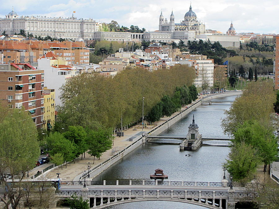 Panoramic View Of Almudena Cathedral And Royal Palace In Madrid