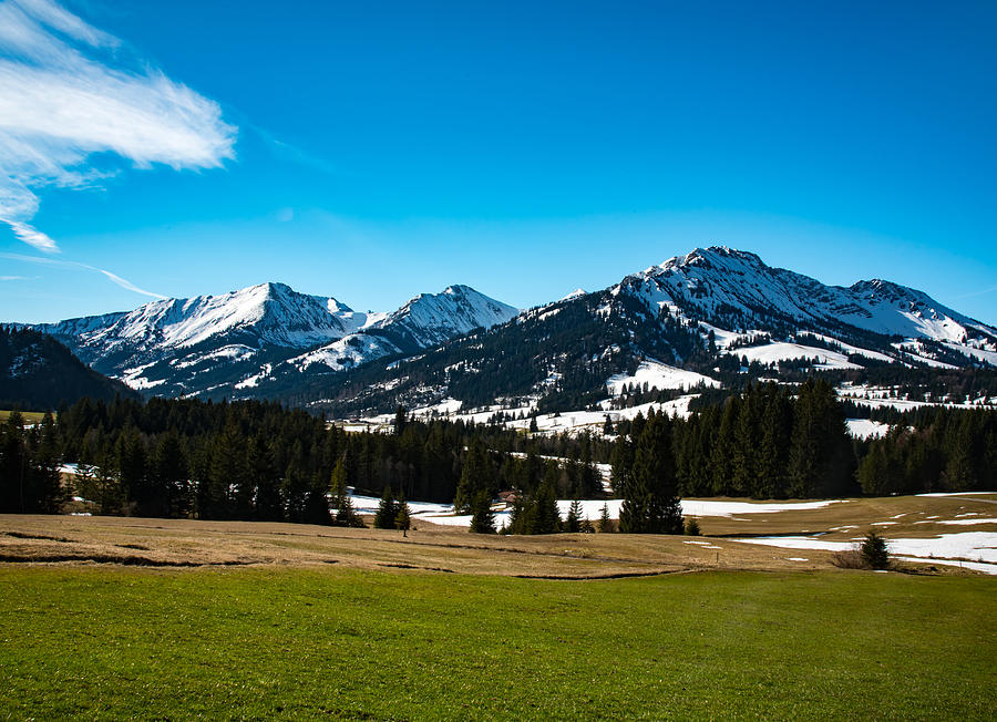 Nature Photograph - Panoramic view of beautiful landscape in the Bavarian Alps by Alexander Beker
