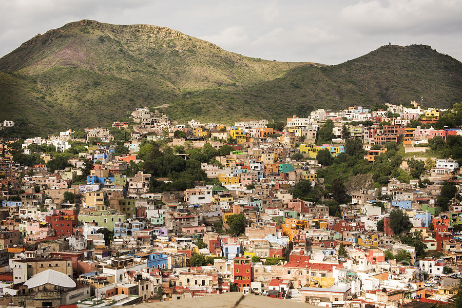Panoramic View of Colorful Hillside Homes in Guanajuato Mexico Photograph by Juli Scalzi