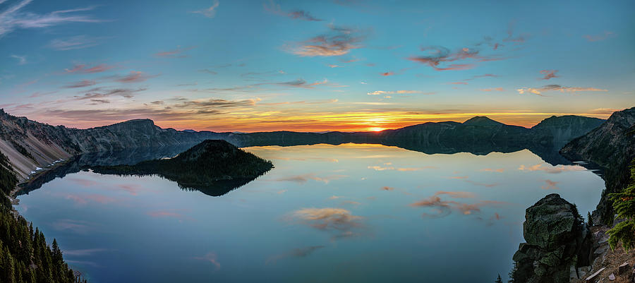 Panoramic view of Crater Lake Photograph by Pierre Leclerc Photography