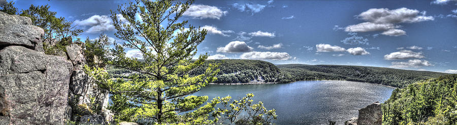 Panoramic View of Devils Lake Photograph by Deborah Klubertanz