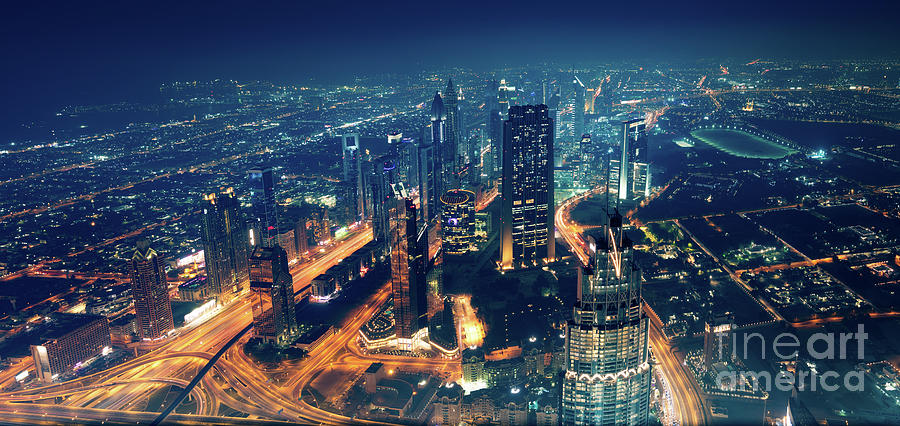 Panoramic view of Dubai city Photograph by Anna Om