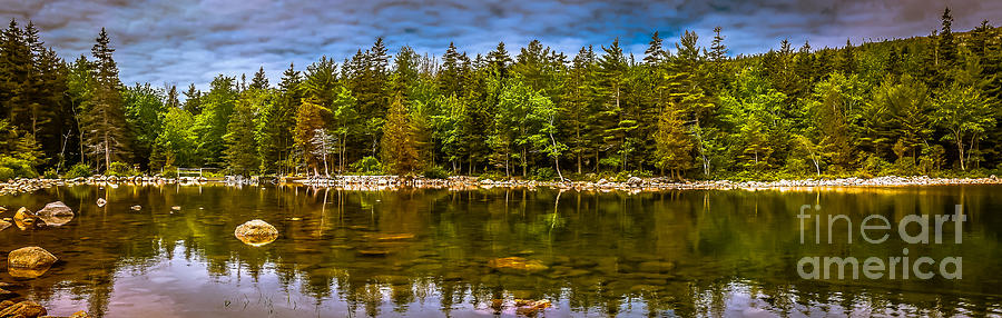 Panoramic view of Jordan Pond in Acadia Photograph by Claudia M Photography
