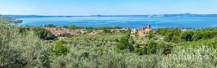 Architecture Photograph - Panoramic view of Lake Bolsena, province of Viterbo, Lazio, Ital by JR Photography