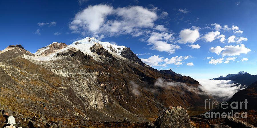 Panoramic View of Mt Huayna Potosi and Zongo Valley Bolivia Photograph by James Brunker