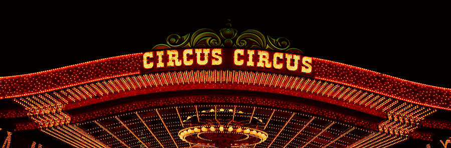 Panoramic View Of Neon Lights Of Circus Photograph by Panoramic Images