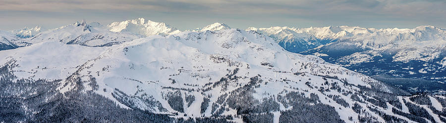 Panoramic View of the Snowy Whistler Summit Photograph by Pierre Leclerc Photography