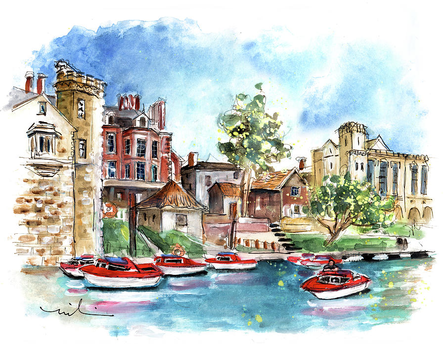 Panoramic View Of York 02 Painting by Miki De Goodaboom