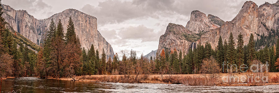 Panoramic View of Yosemite Valley from Bridal Veils Falls Viewing Point - Sierra Nevada California Photograph by Silvio Ligutti