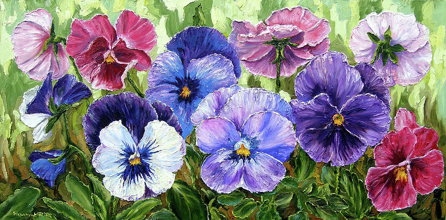Spring Painting - Pansies by Alina Stepanyuk