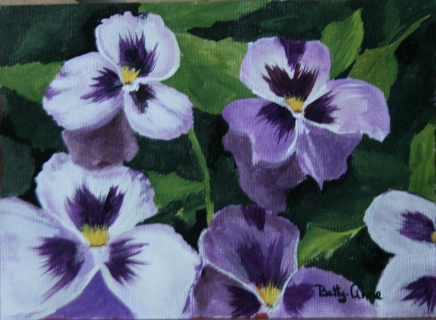 Pansies Painting by Betty-Anne McDonald