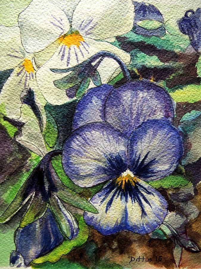 Flower Painting - Pansies by Chrissey Dittus