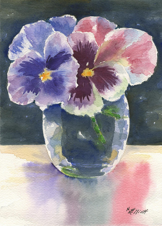 Flower Painting - Pansies by Marsha Elliott